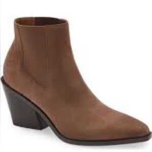 RAG & BONE Razor Brown suede pointed toe Block heel chelsea boot women size 36.5